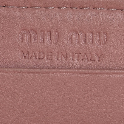 Miu Miu Nappa Matelasse Zip Around Compact Wallet Orchidea 6 of 9