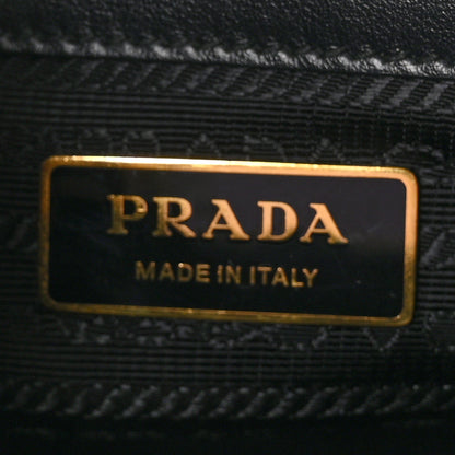 Prada Jacquard Saffiano Triangolo Symbole Embroidered Small Tote Black Corda 6 of 9