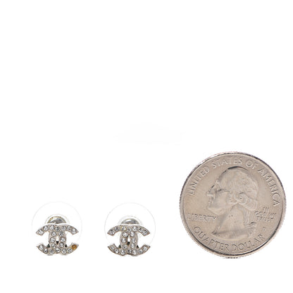 Chanel Crystal Mini Timeless CC Earrings Silver 2 of 6