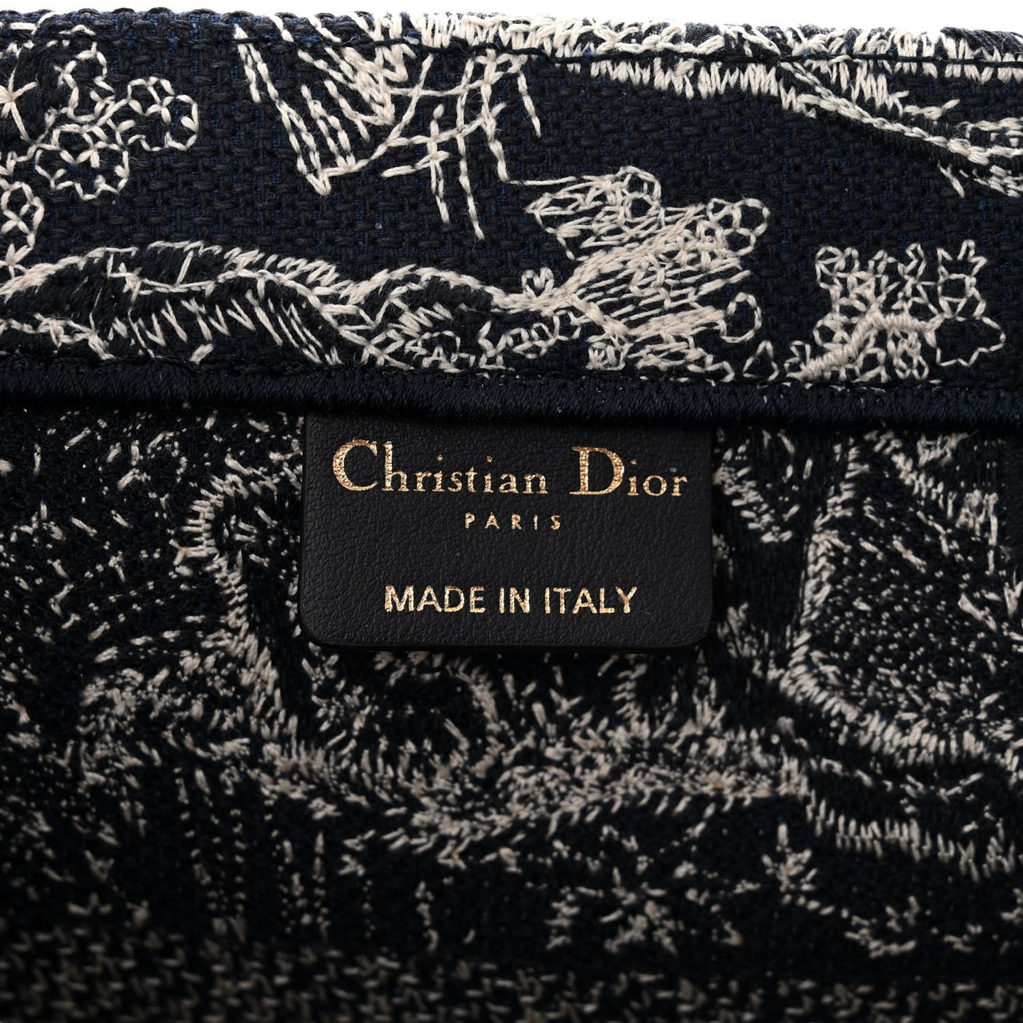 Canvas Embroidered Medium Toile De Jouy Reverse Book Tote Blue