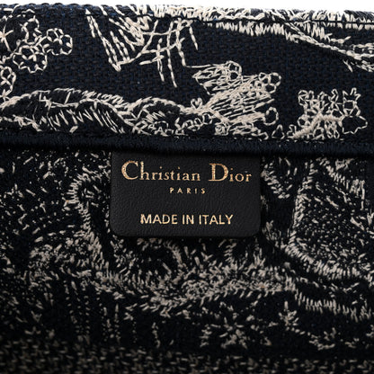 Christian Dior Canvas Embroidered Medium Toile De Jouy Reverse Book Tote Blue 6 of 11