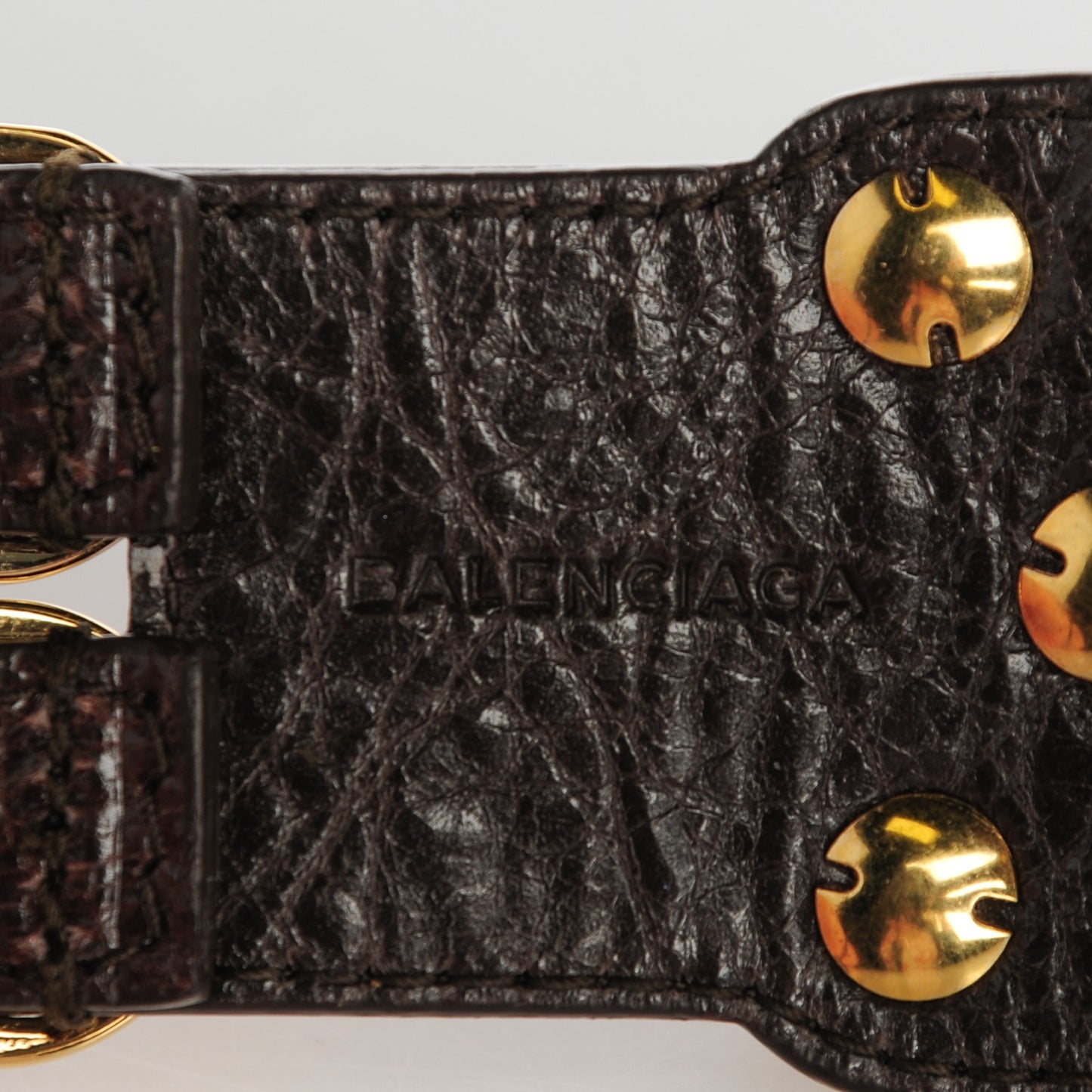 Agneau Arena Three Row Giant Gold Bracelet Cigare Fonce