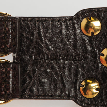 Balenciaga Agneau Arena Three Row Giant Gold Bracelet Cigare Fonce 8 of 10