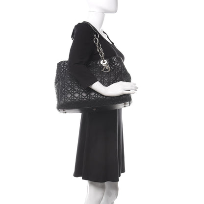 Christian Dior Lambskin Cannage Large Dior Soft Shopping Tote Black 2 of 11