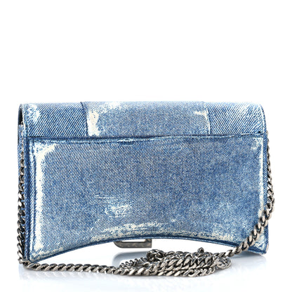 Balenciaga Nappa Denim Printed Hourglass Chain Bag Denim Blue 3 of 11