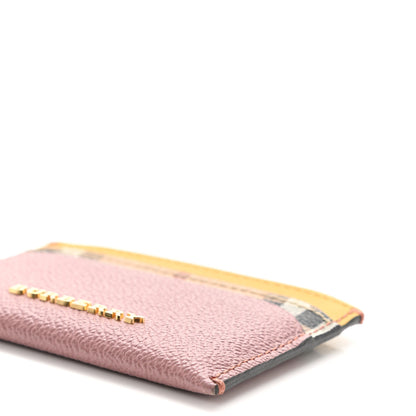 Burberry Soft Grain Calfskin Haymarket Check Izzy Card Case Dusty Pink 9 of 9