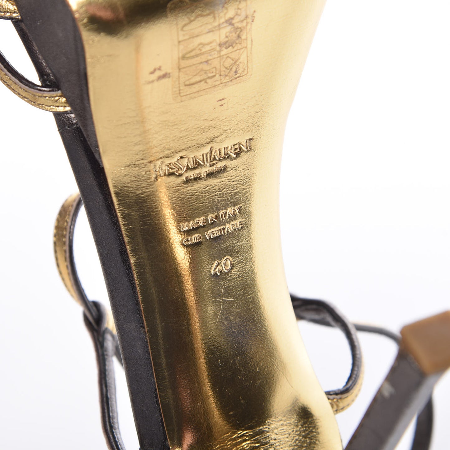Metallic Trooper Platform Sandals 40 Gold