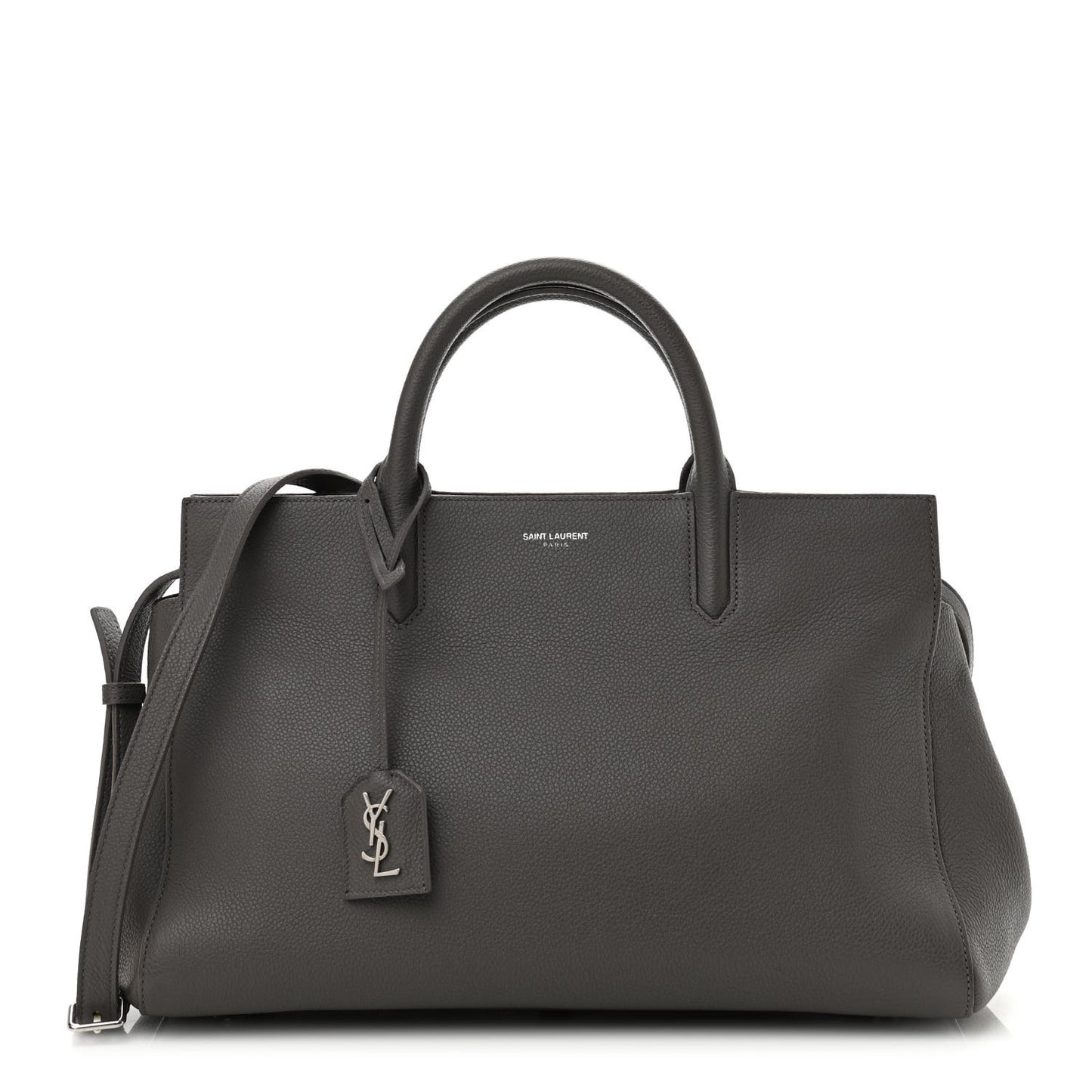 Grained Calfskin Small Cabas Rive Gauche Fog