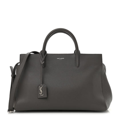 Saint Laurent Grained Calfskin Small Cabas Rive Gauche Fog 1 of 16