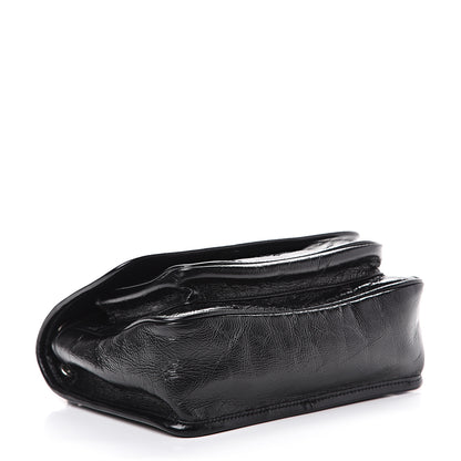 Saint Laurent Crinkled Calfskin Matelasse Monogram Baby Niki Chain Satchel Black 3 of 9