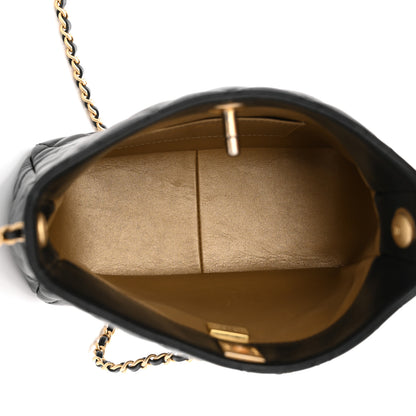 Chanel Lambskin Quilted Small Pearl Crush Hobo Black 8 of 13