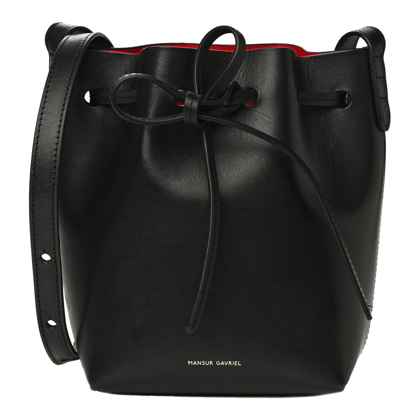 Calfskin Mini Mini Bucket Bag Black Flamma