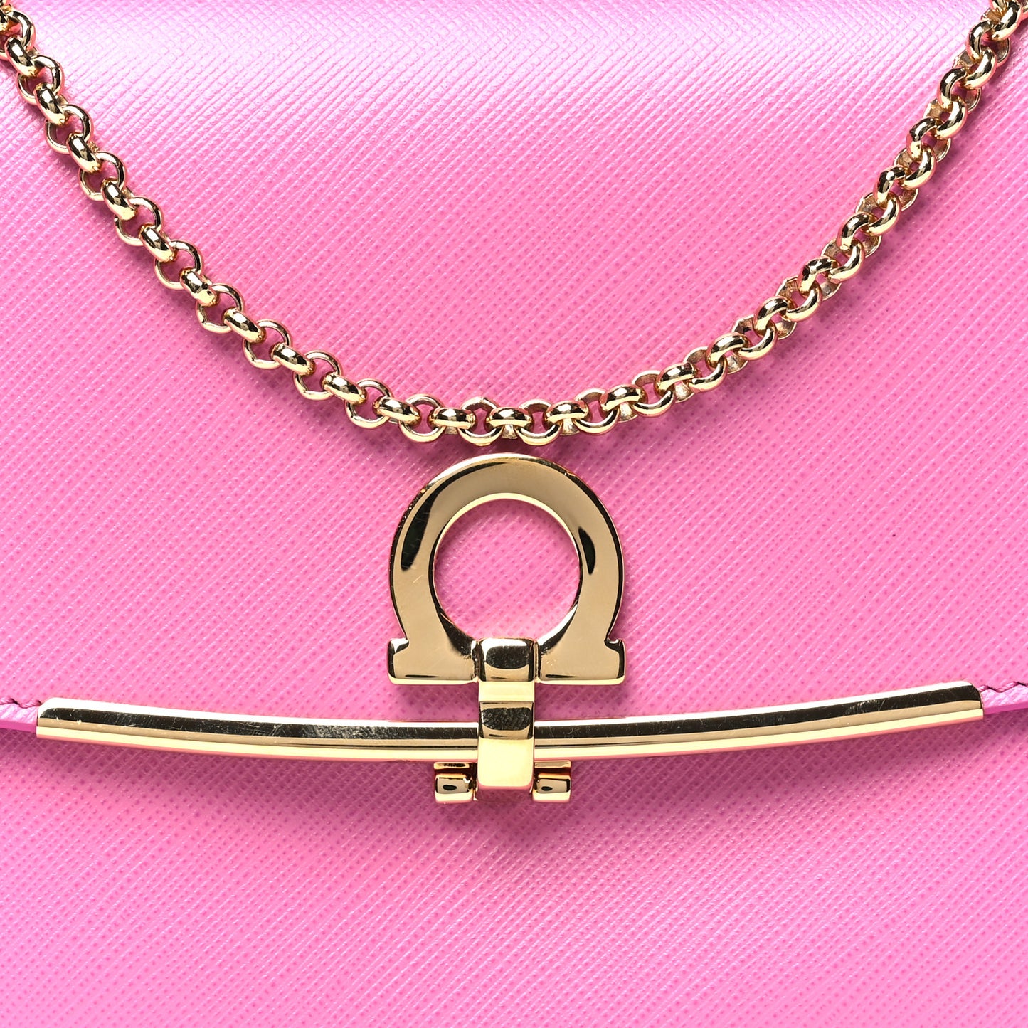 Hammered Calfskin Mini Gancini Icona Bag Pink