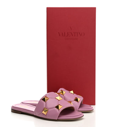 Valentino Garavani Nappa Roman Stud Flat Slide Sandals 35.5 Giacinto 9 of 9