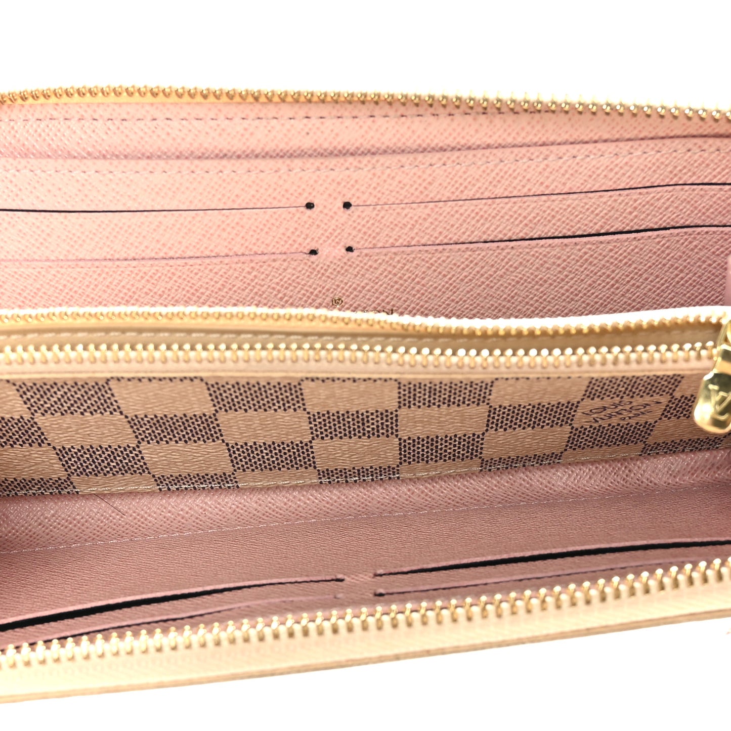 Damier Azur Clemence Wallet Rose Ballerine