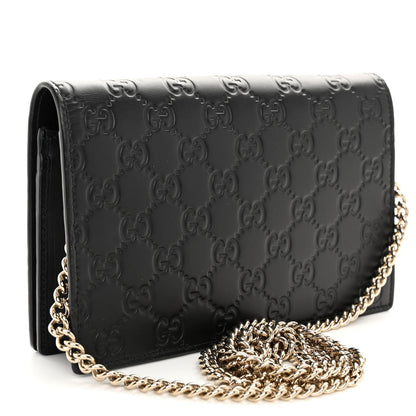 Gucci Guccissima Signature Bowy Chain Wallet Black 3 of 9