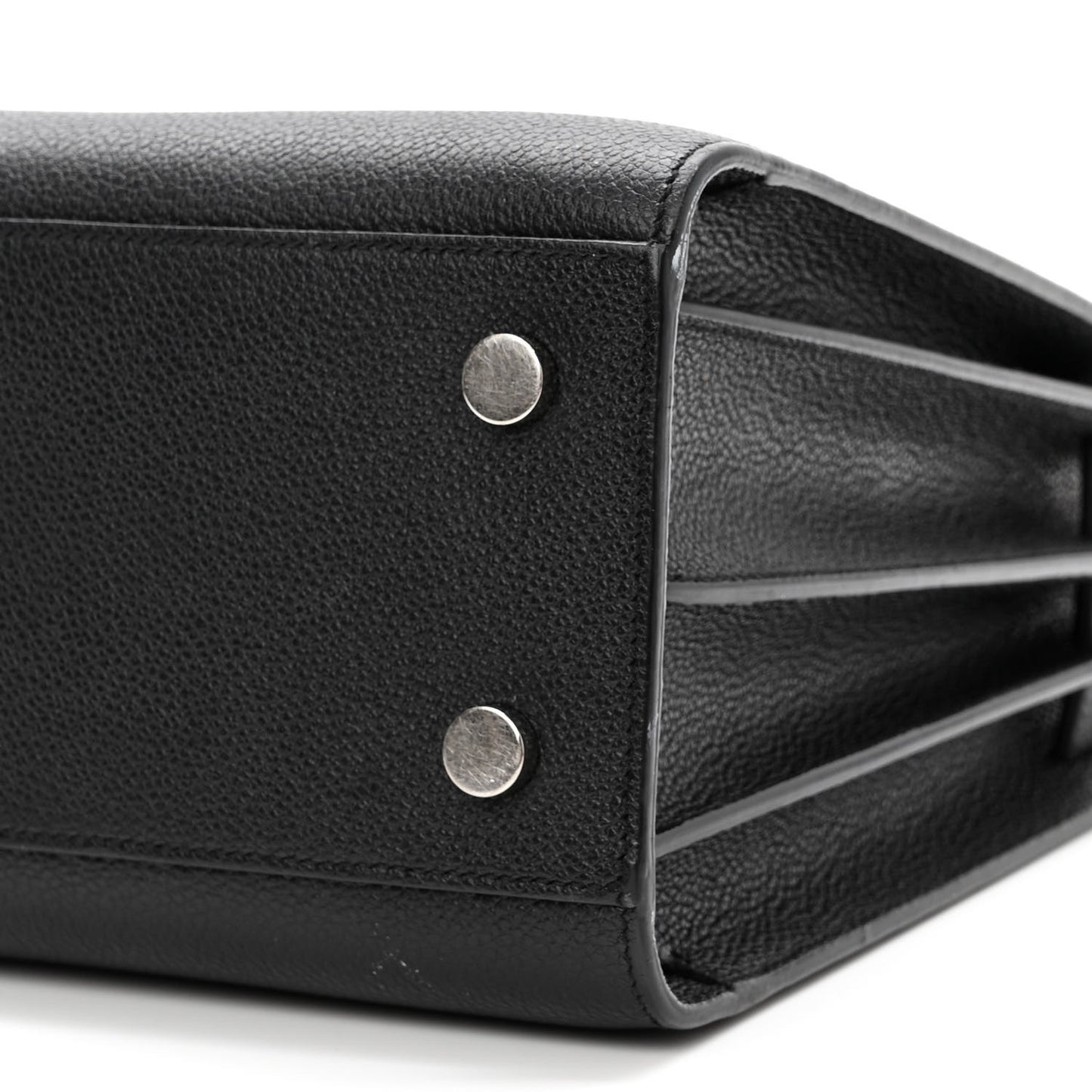 Grained Calfskin Baby Sac De Jour Black