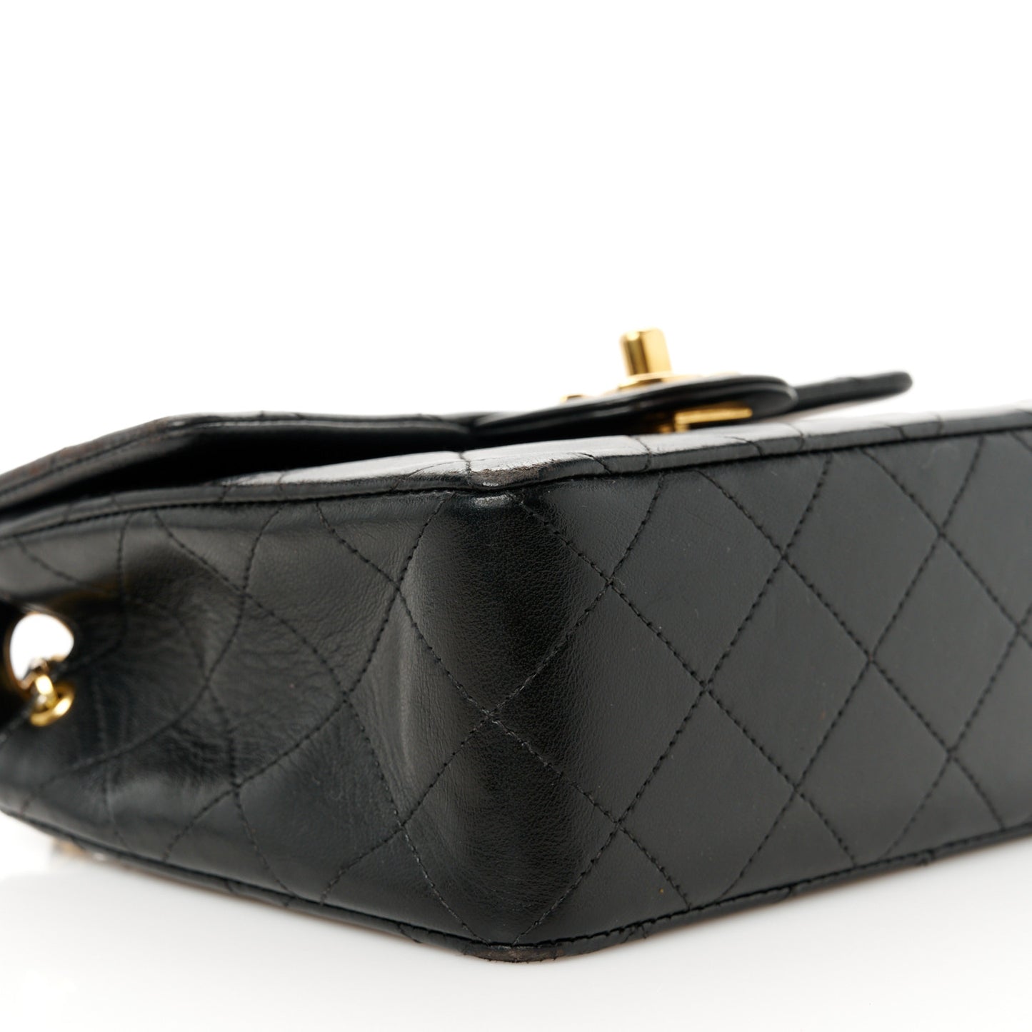 Lambskin Quilted Mini Square Flap Black