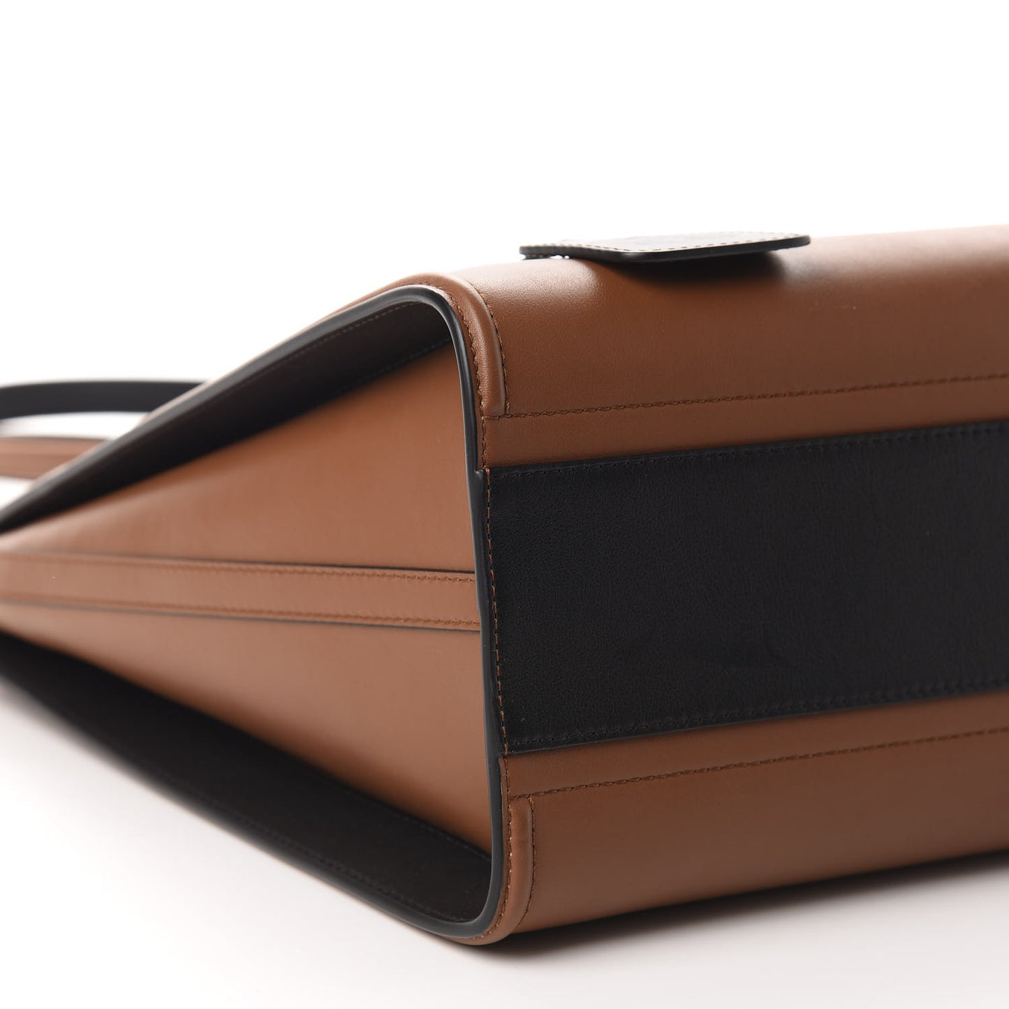 Calfskin The Tall Story Shoulder Bag Brown Black