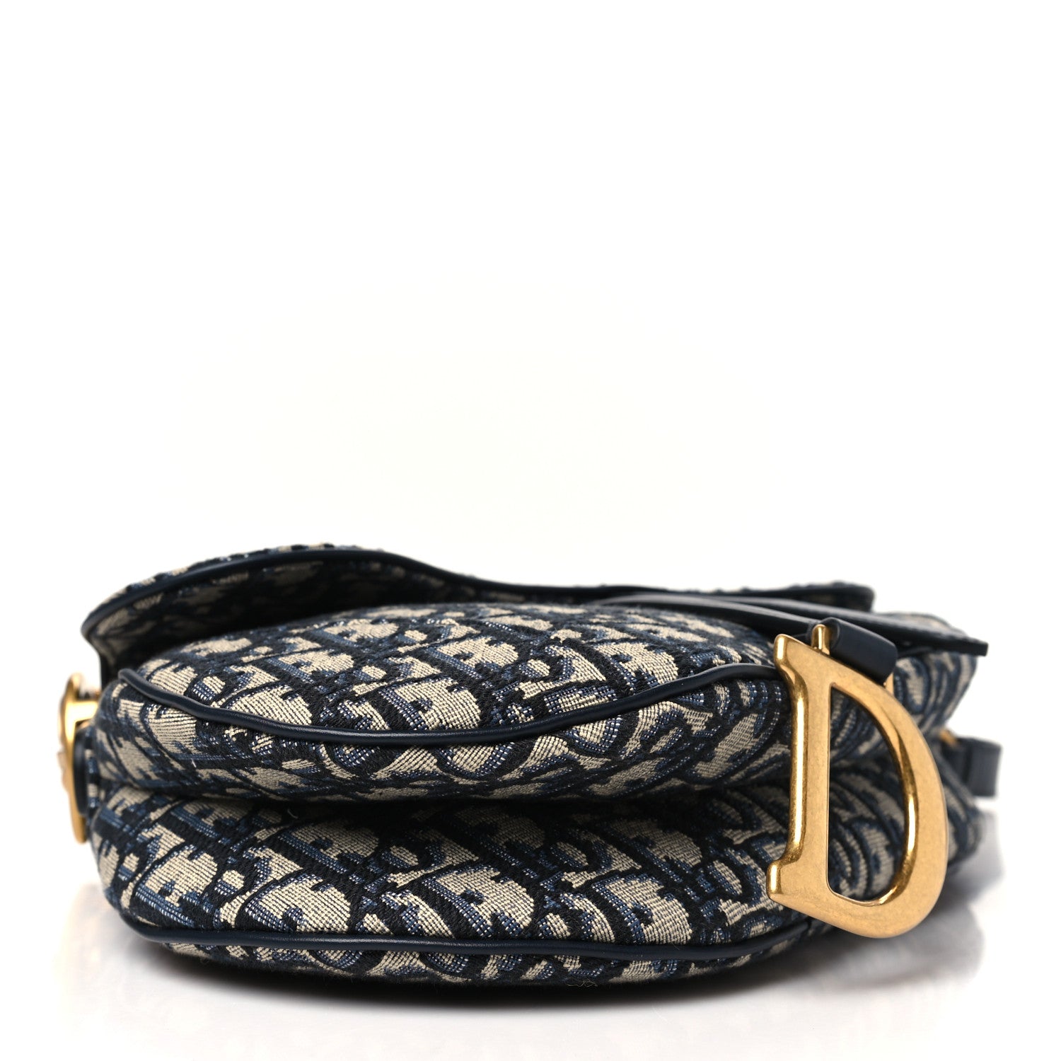 Christian Dior Oblique Saddle Bag With Strap Blue 4 of 10