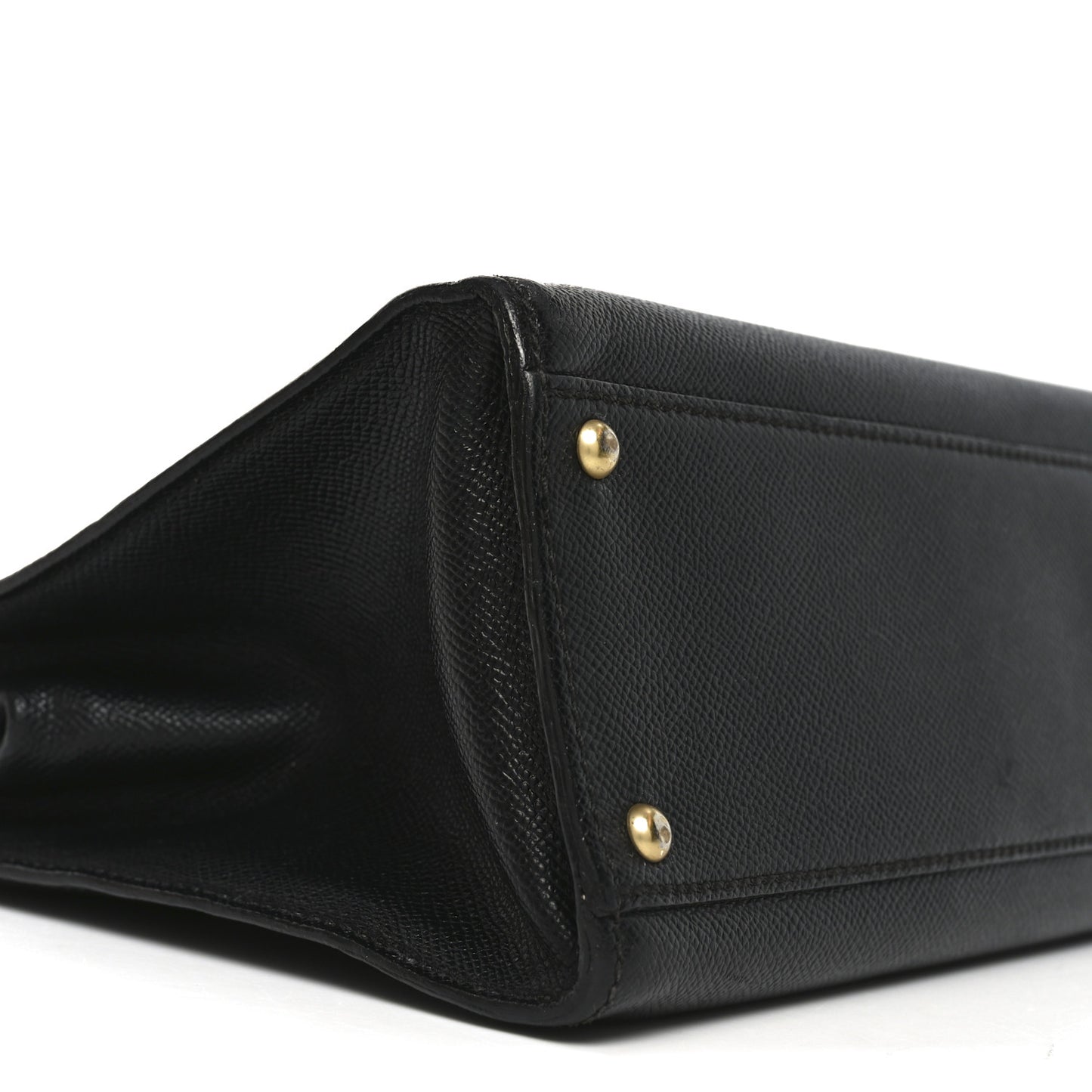 Grained Calfskin Logo Shoulder Bag Black