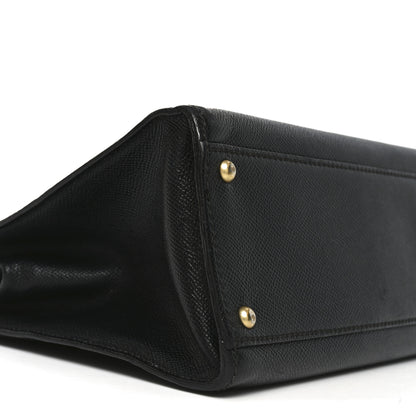 Chanel Grained Calfskin Logo Shoulder Bag Black 9 of 10