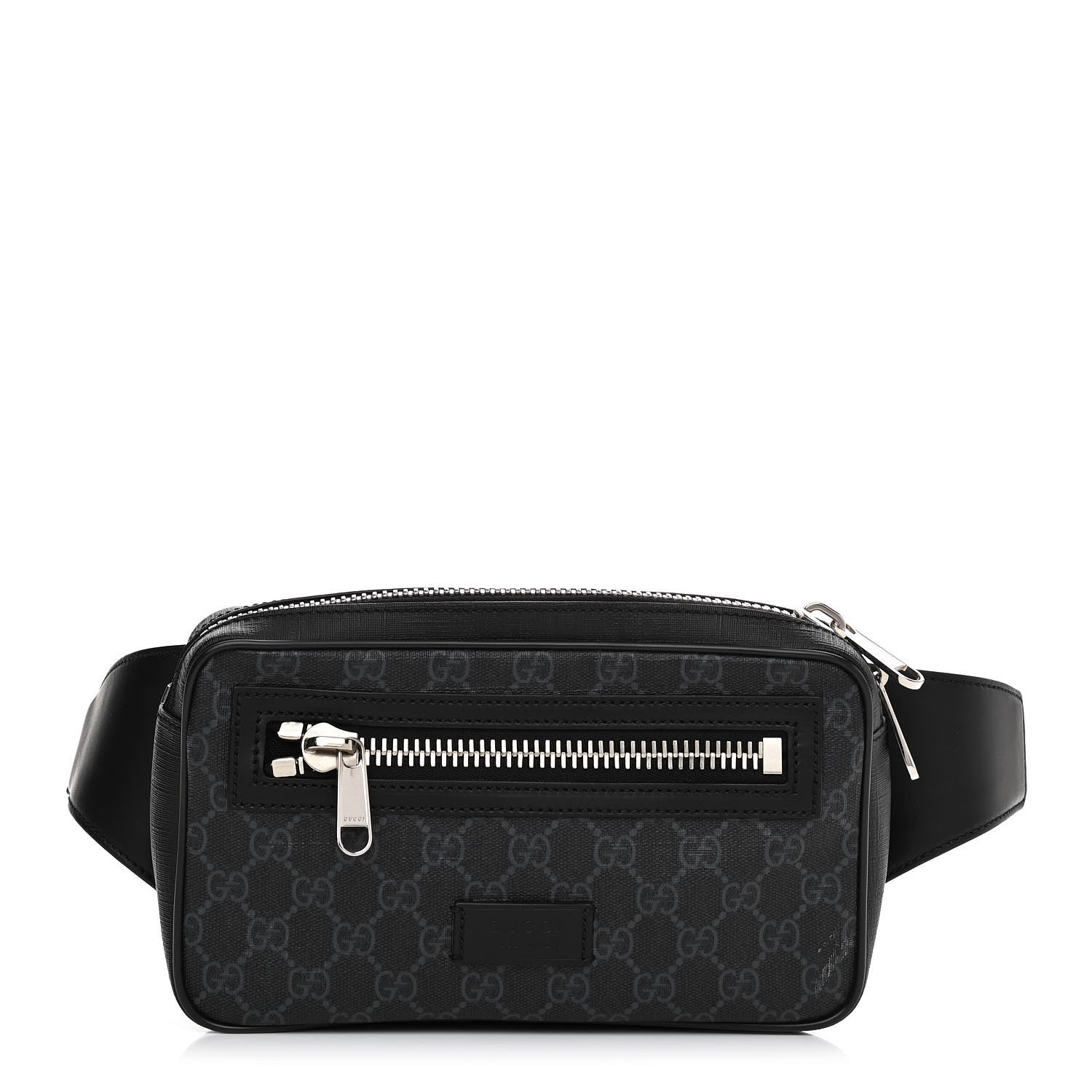 Gucci Soft GG Supreme Monogram Web Belt Bag Black Grey 1 of 11