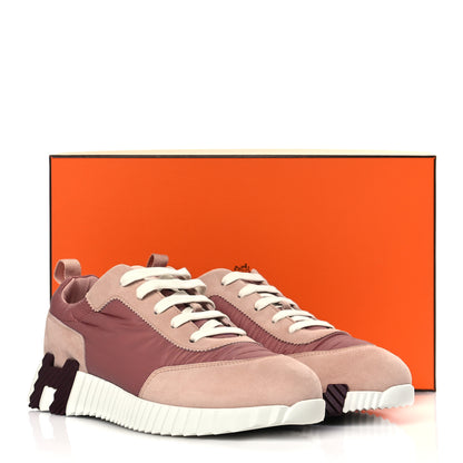 Hermes Parachute Fabric Suede Goatskin Bouncing Sneakers 41 Rose Rose Opaline 9 of 9