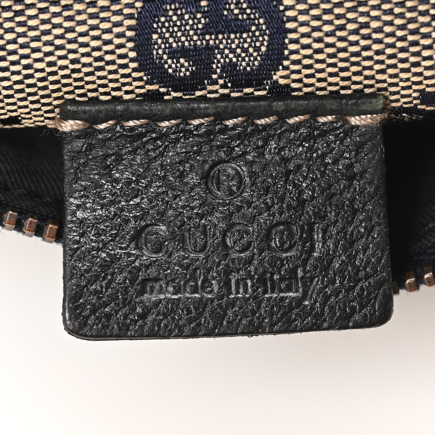 GG Monogram Web Double Pocket Belt Bag Navy