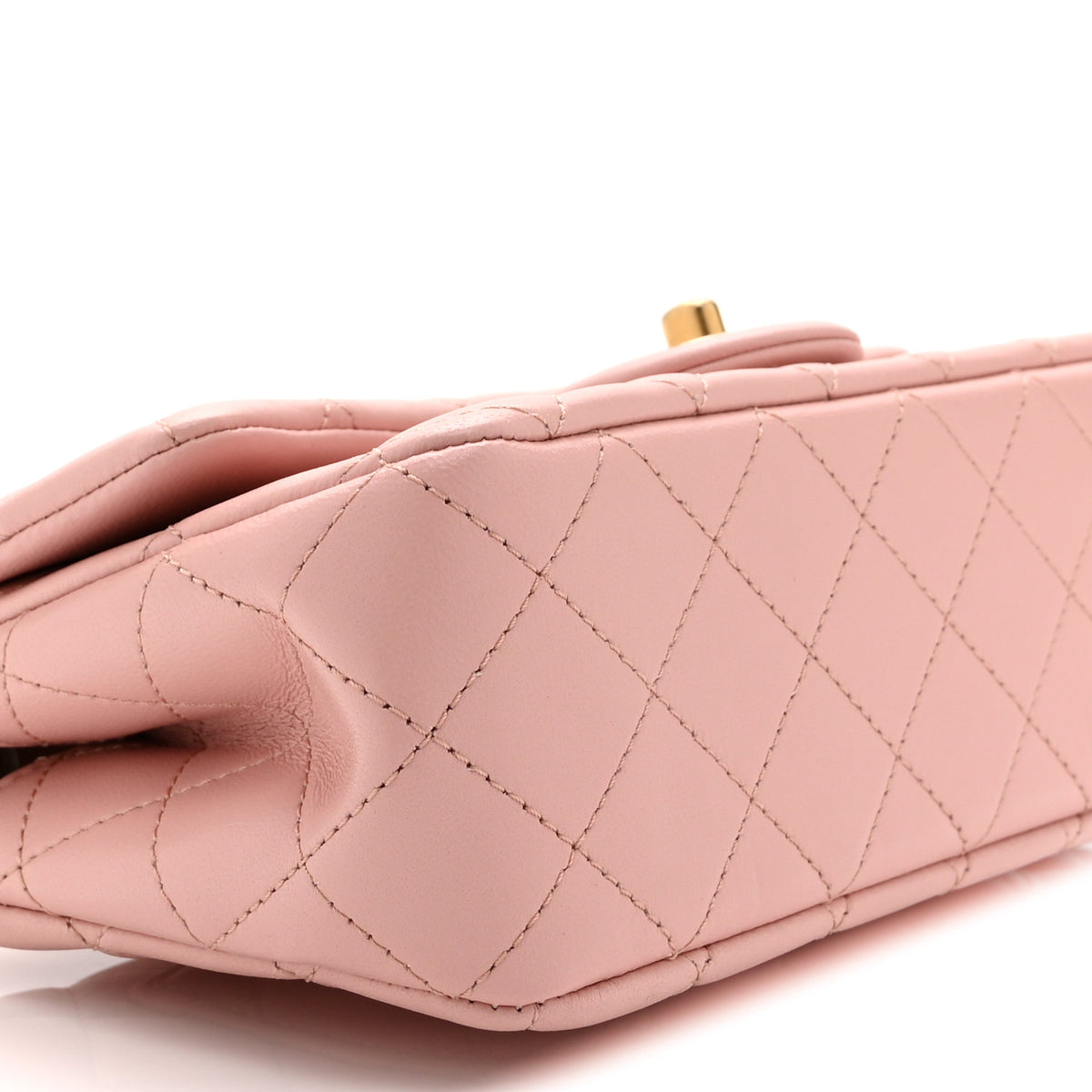 Chanel Lambskin Quilted Mini Rectangular Sweet Camellia Flap Light Pink 9 of 10