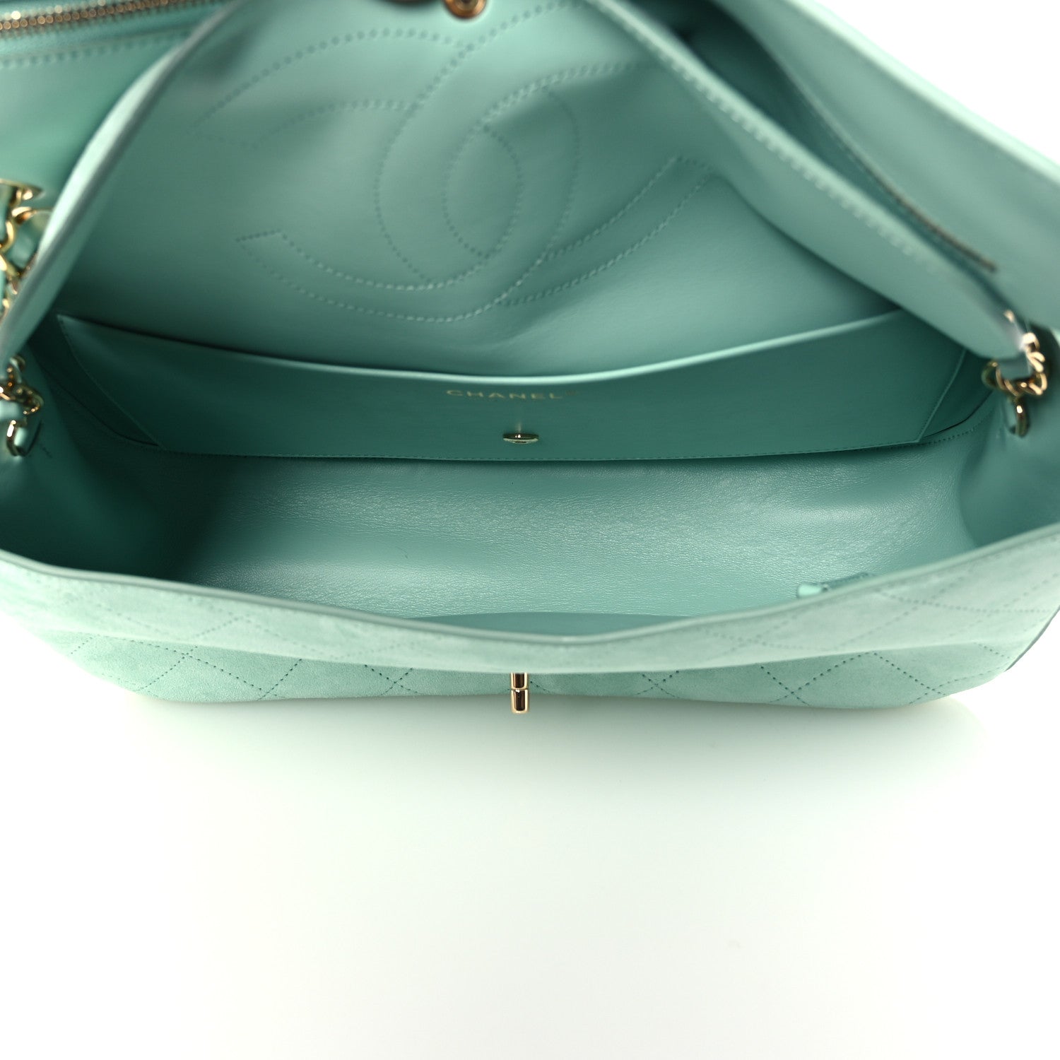Chanel Suede Calfskin Small Souplissimo Maxi Flap Green 6 of 22