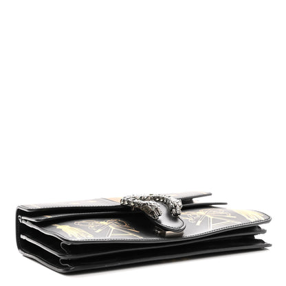 Gucci Calfskin Crystal Star Tassel Print Small Dionysus Shoulder Bag Black 4 of 11