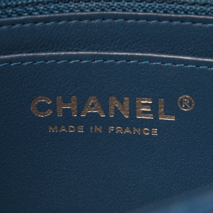 Chanel Caviar Chevron Quilted Mini Rectangular Flap Blue 6 of 10