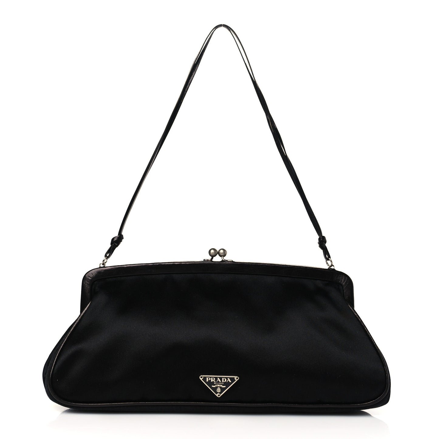 Satin Raso Shoulder Bag Black