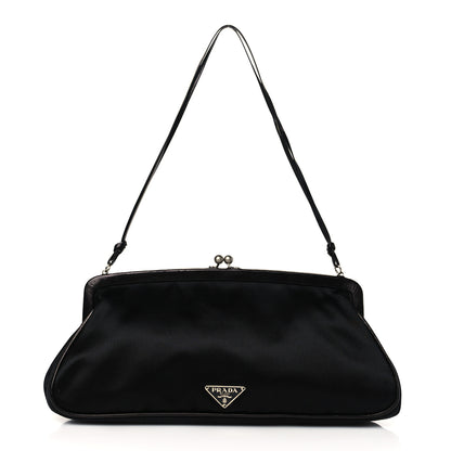 Prada Satin Raso Shoulder Bag Black 1 of 9