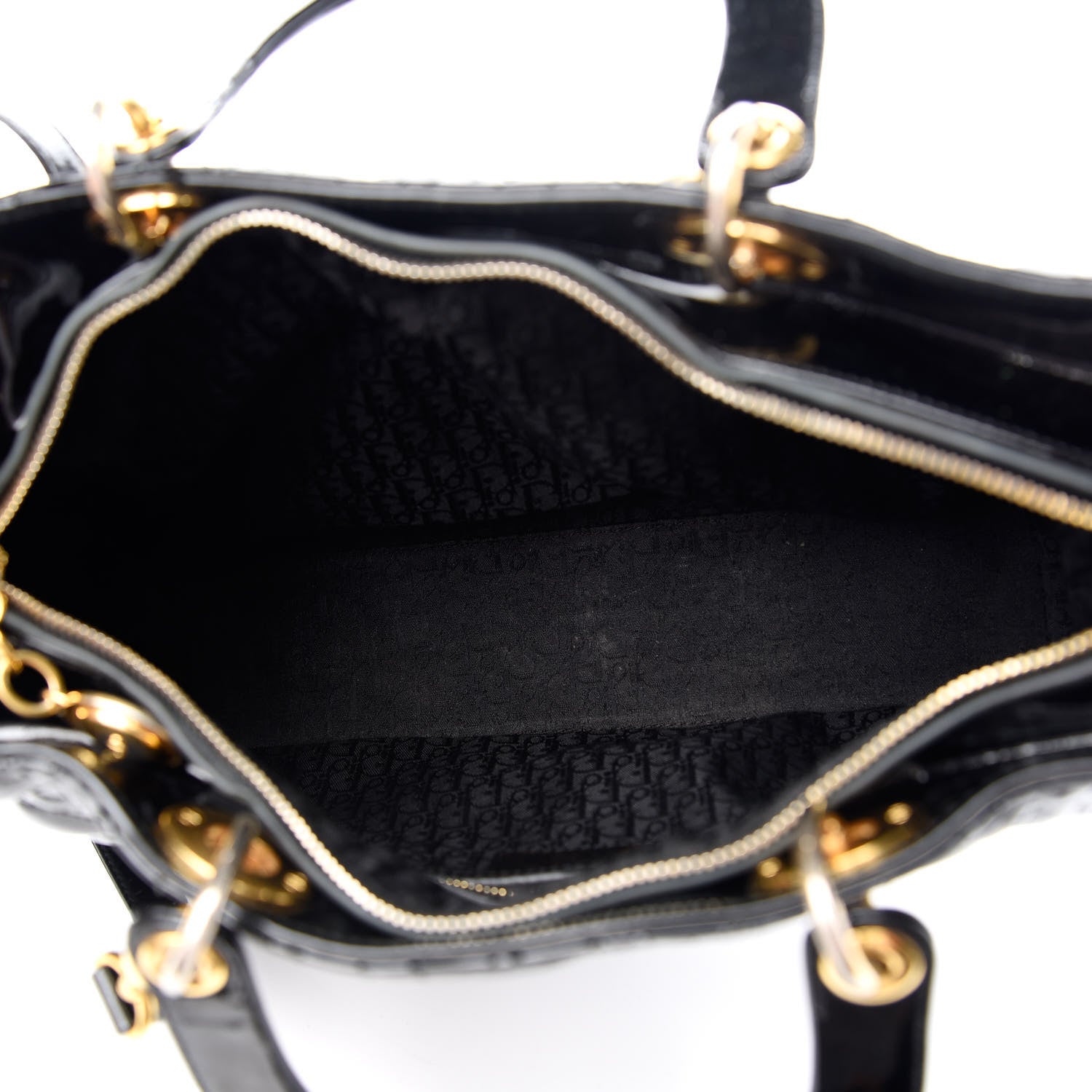 Christian Dior Patent Cannage Large Lady Dior Black 5 of 10