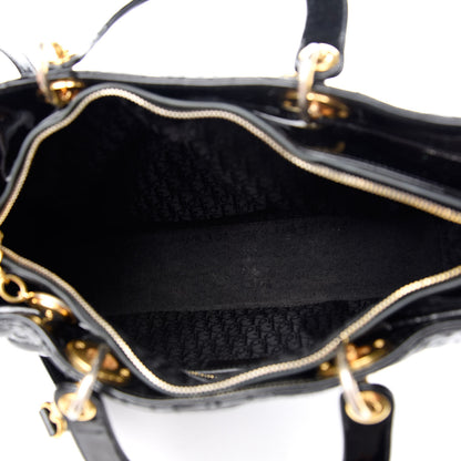 Christian Dior Patent Cannage Large Lady Dior Black 5 of 10