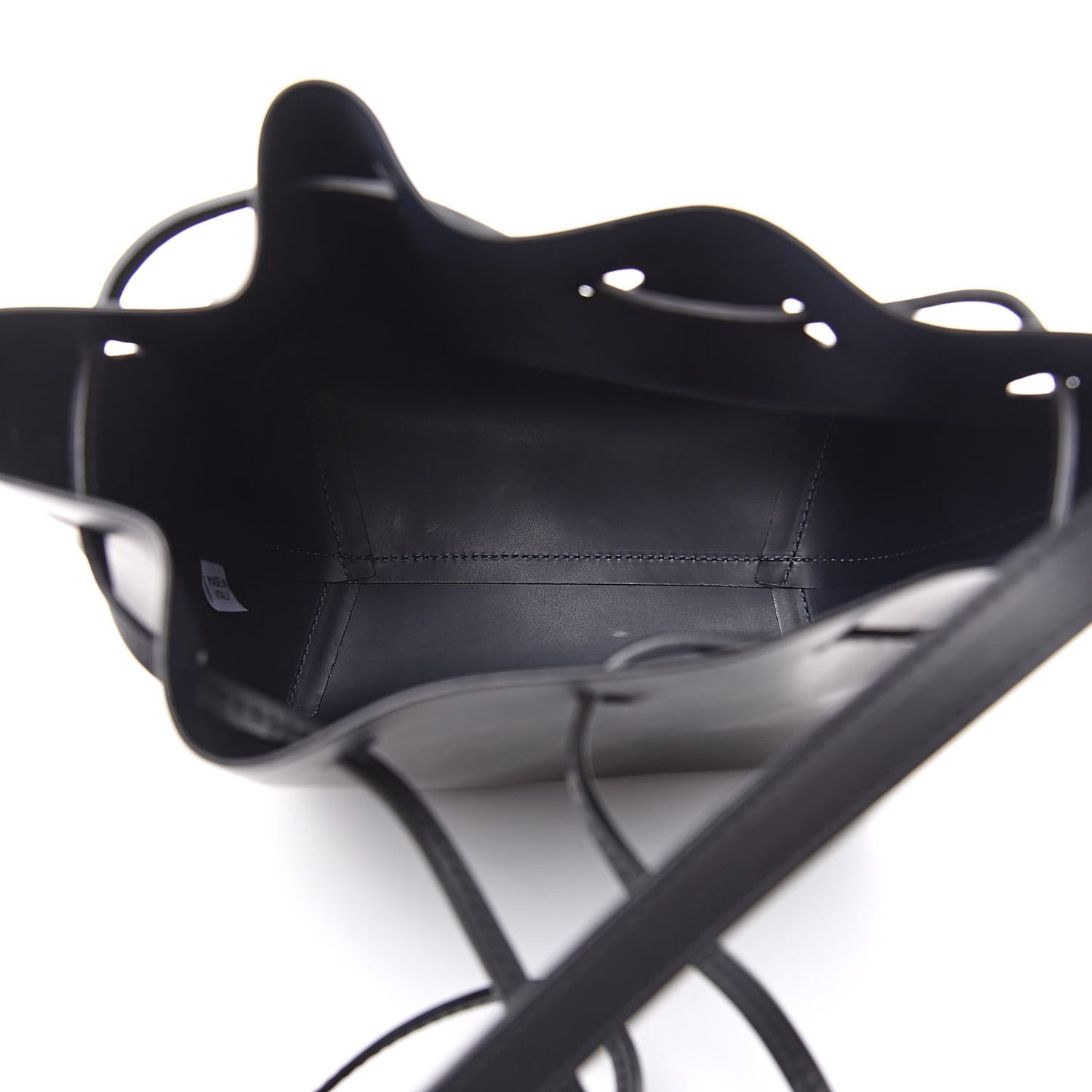 Calfskin Mini Mini Bucket Bag Black Blu