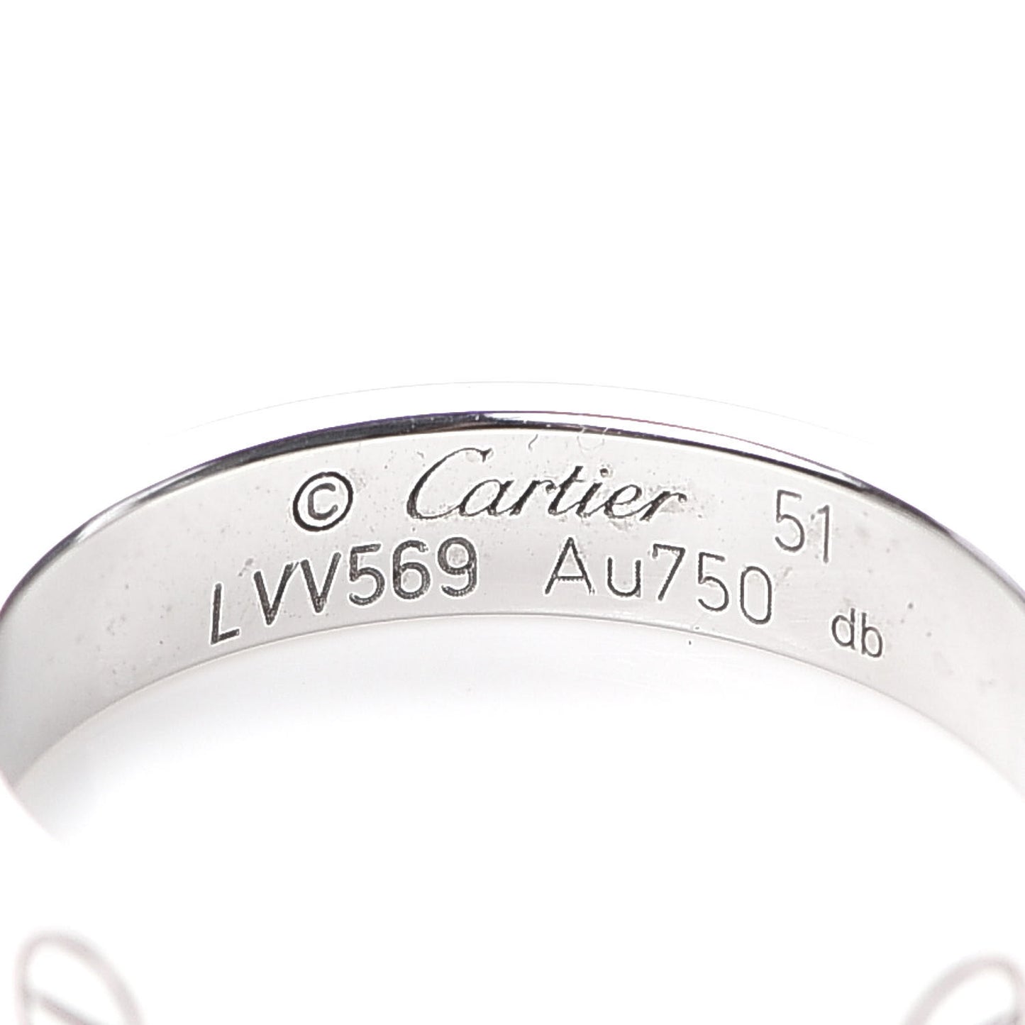 18K White Gold 3.5mm LOVE Wedding Band Ring 51 5.75