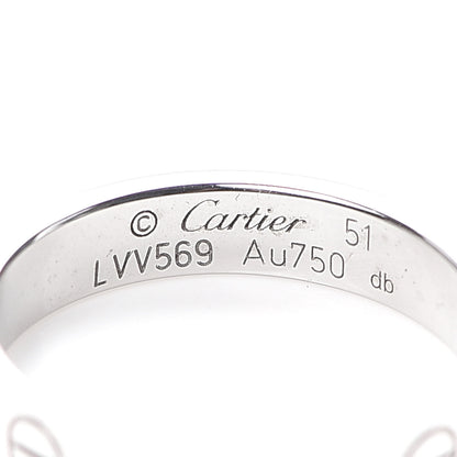 Cartier 18K White Gold 3.5mm LOVE Wedding Band Ring 51 5.75 4 of 5