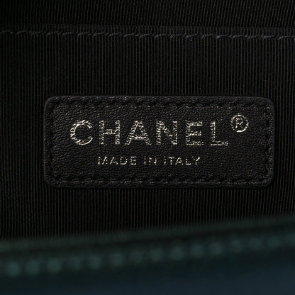 Chanel Iridescent Goatskin Quilted Medium Boy Flap Green 6 of 13