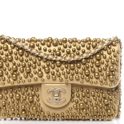 Chanel Lambskin Pearls Flap Gold 8 of 10