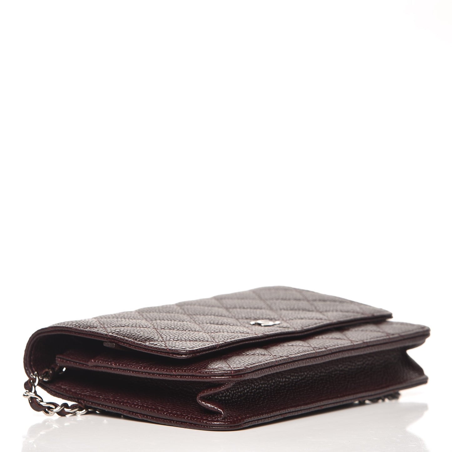 Caviar Quilted Wallet on Chain WOC Burgundy