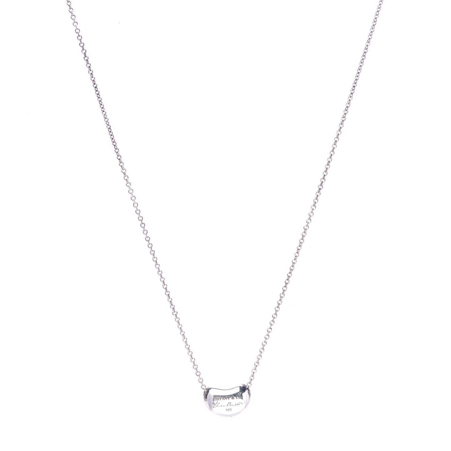 Sterling Silver 12mm Elsa Peretti Bean Pendant Necklace