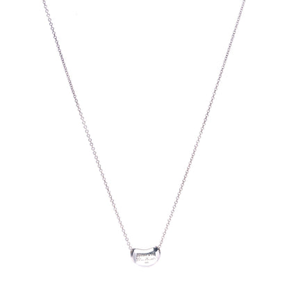 Tiffany Sterling Silver 12mm Elsa Peretti Bean Pendant Necklace 1 of 6
