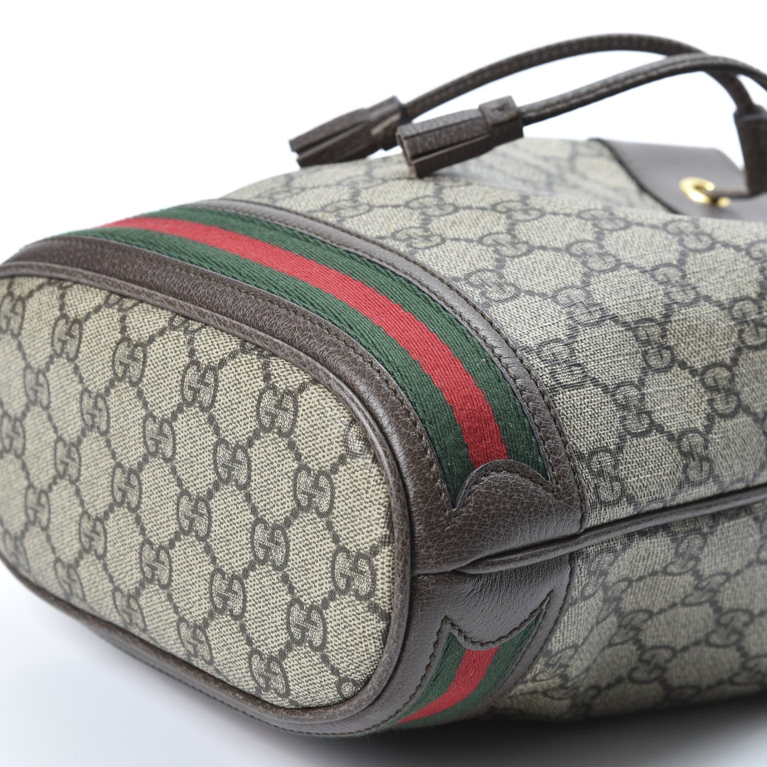 Gucci GG Supreme Monogram Web Small Ophidia Bucket Bag Brown 6 of 11