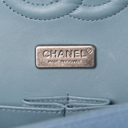 Chanel Felt Flower Embroidered Medium Double Flap Blue Multicolor 6 of 12