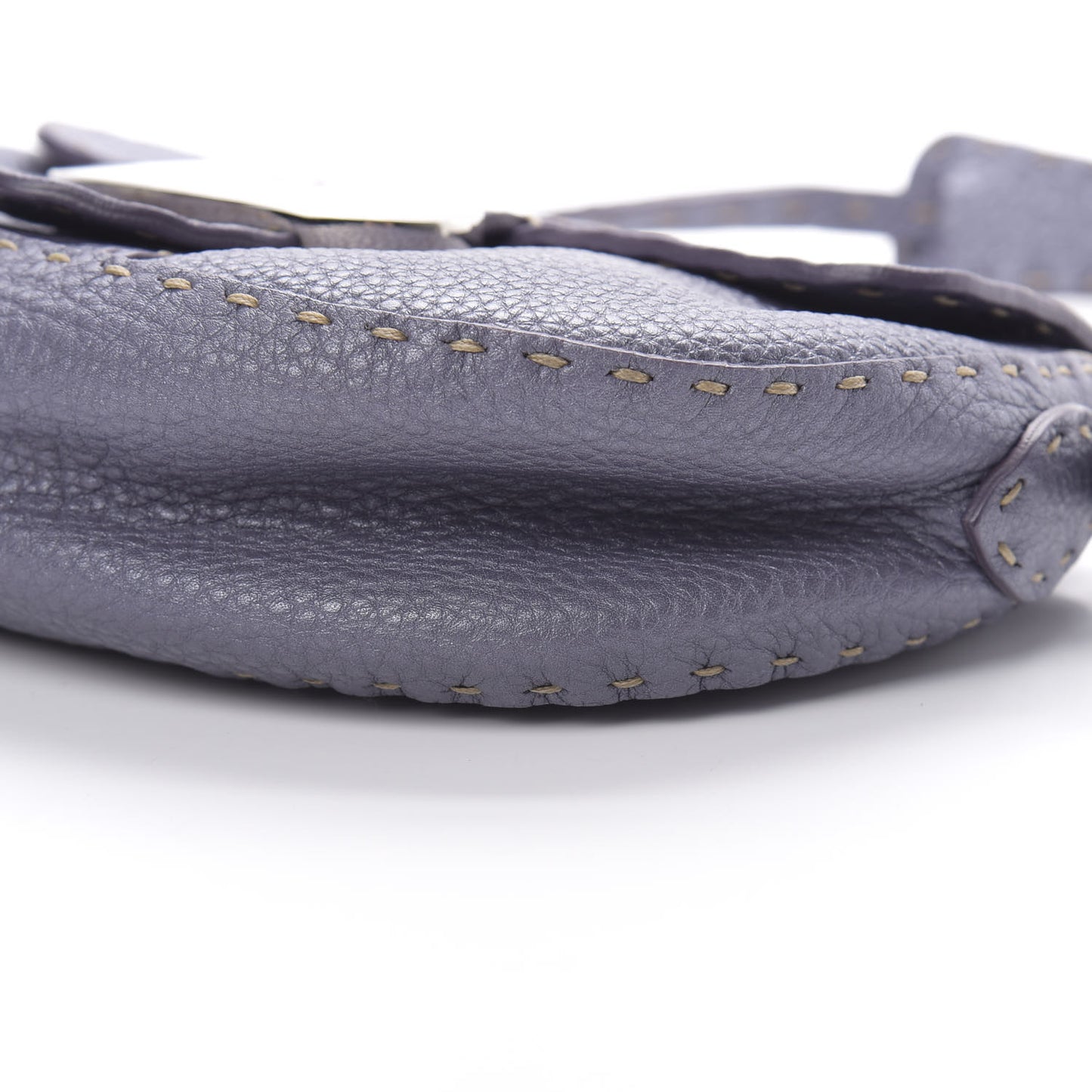 Calfskin Romano Selleria Mini Flap Bag Purple
