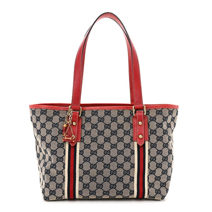 Gucci Monogram Medium Jolicoeur Tote Navy Red 1 of 12