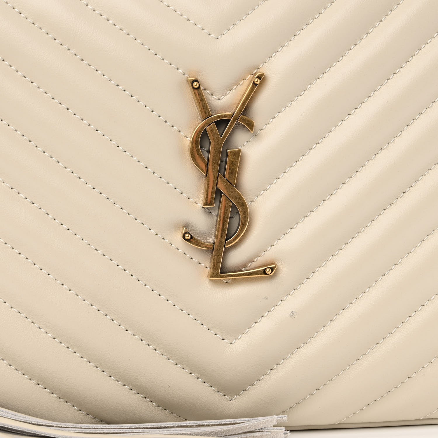 Saint Laurent Calfskin Matelasse Monogram Lou Camera Bag Crema Soft 7 of 12